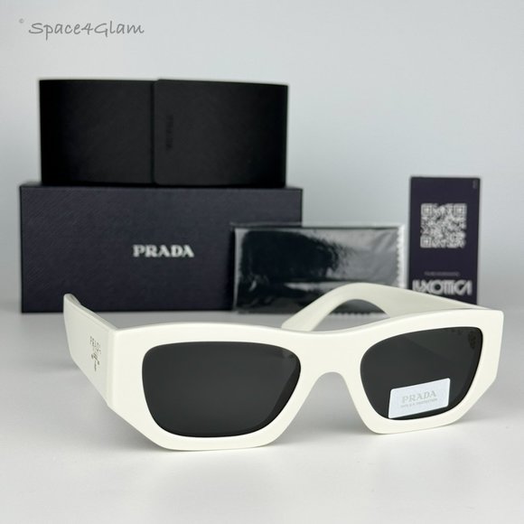 NEW Prada PRA01S 17K08Z White Grey Unisex Sunglasses PR A01S - Picture 1 of 9